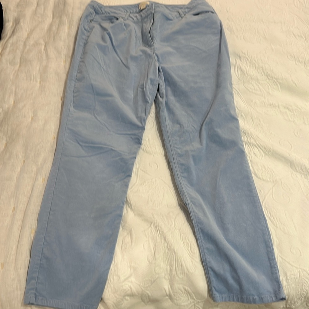 Chico’s light blue corduroy jeans size 3